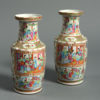 A pair of 19th century qing dynasty canton porcelain vases