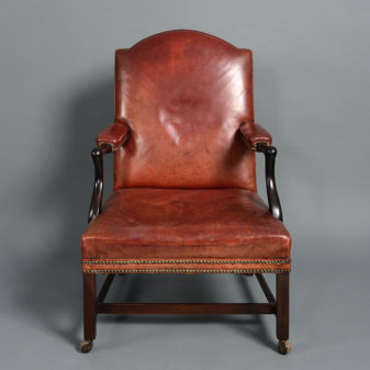 An 18th century george ii period mahogany gainsborough armchair