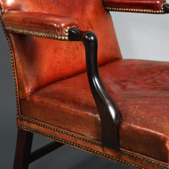 An 18th century george ii period mahogany gainsborough armchair