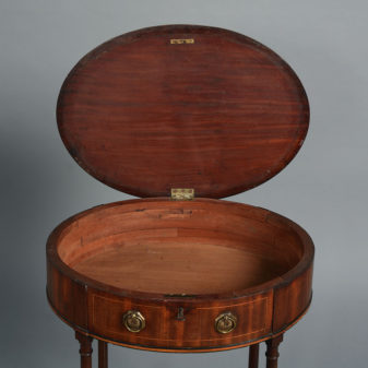 An 18th century george iii period sheraton mahogany occasional table
