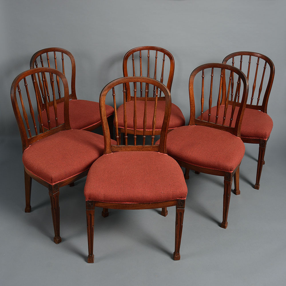A set of six 18th century mahogany side or dining chairs