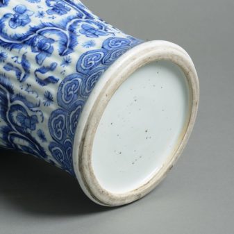 An early 18th century yongzheng period blue & white vase