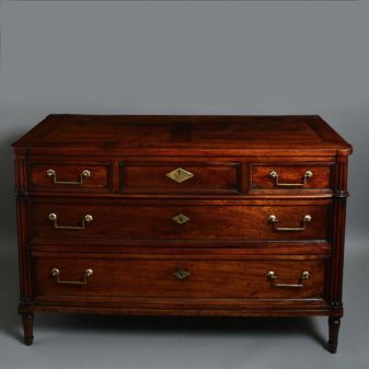 A late 18th century directoire period walnut commode