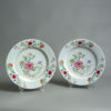 A pair of late 18th century qianlong period famille rose chargers