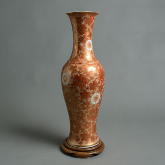 A 19th century meiji period orange glazed porcelain vase