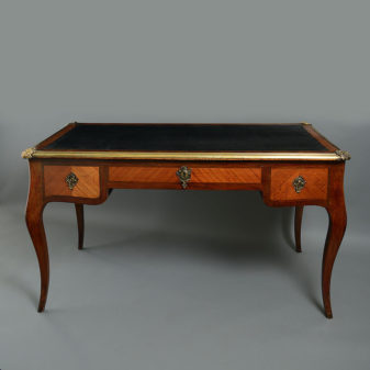 A 19th century bureau plat or writing desk in the louis xv manner