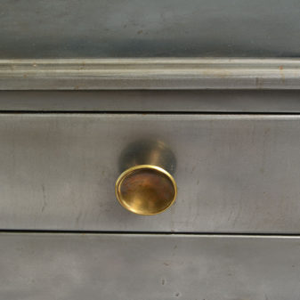 A mid-20th century steel & brass chest of drawers