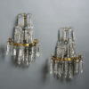 A pair of early 20th century gustavian style crystal wall lights