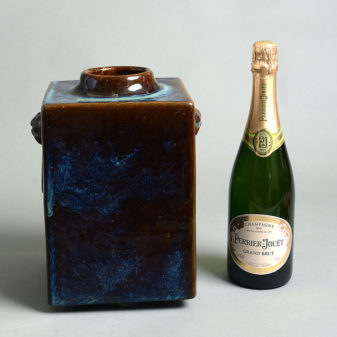 A late 19th century square monochrome vase