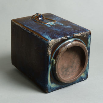 A late 19th century square monochrome vase