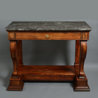 An early 19th century charles x period mahogany console table