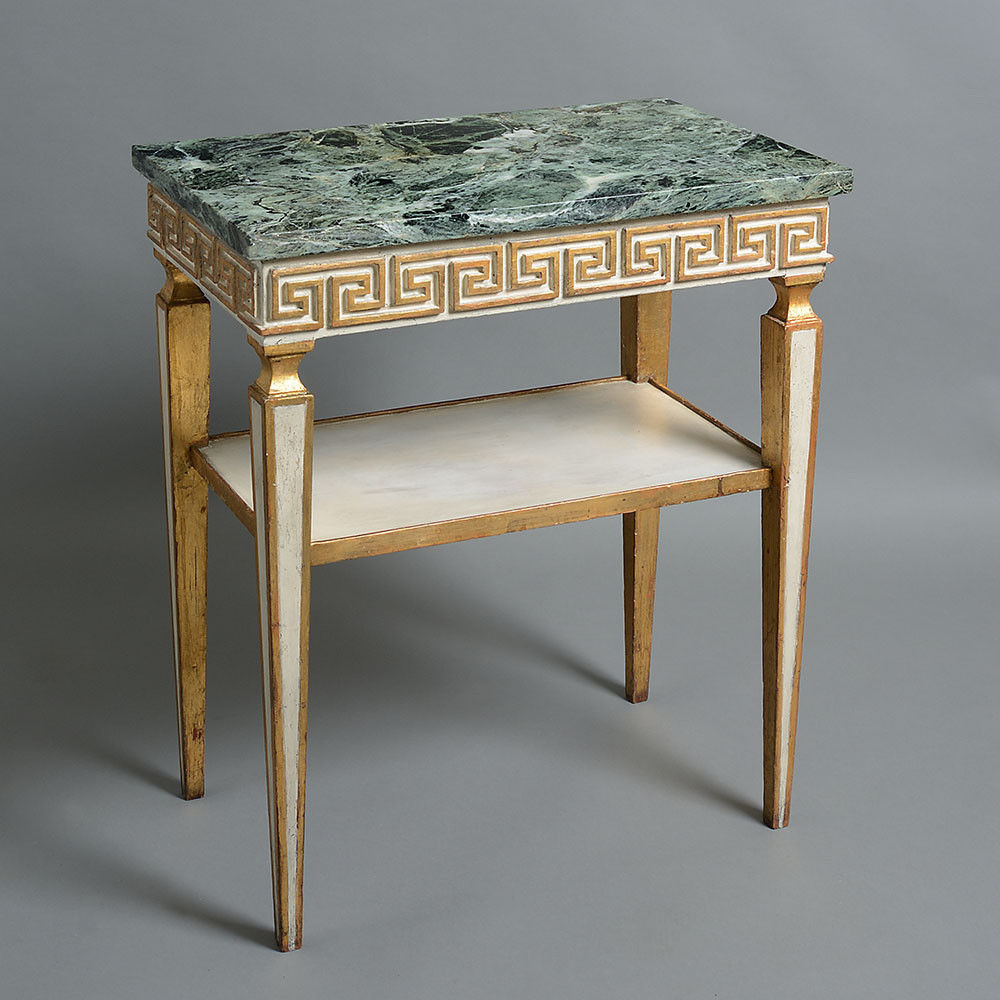 A mid-century painted & parcel gilded wine table