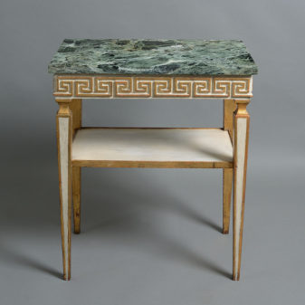 A mid-century painted & parcel gilded wine table