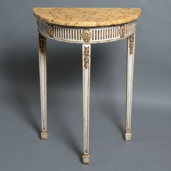 A pair of late 19th century adam style console tables