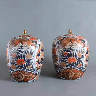 A pair of 19th century samson imari jars and covers