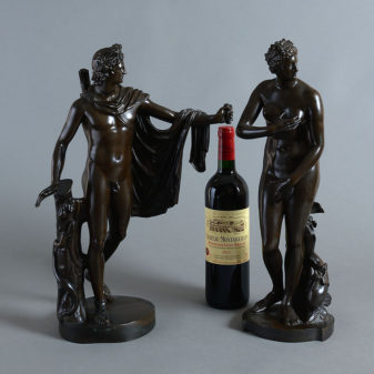 A pair of 19th century bronze figures stamped barbedienne