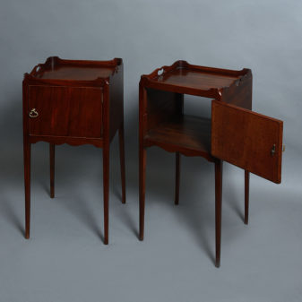 A pair of george iii period mahogany bedside cabinets