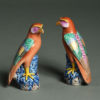 A pair of 20th century porcelain falcons