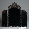 A 20th century venetian triple plate overmantel mirror