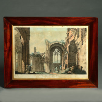 A set of four early 19th century prints of melrose abbey