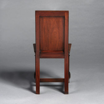 A set of four mahogany 19th century hall chairs