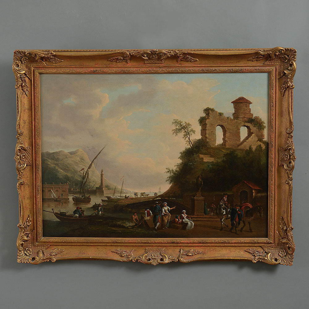 An 18th Century Coastal Capriccio - Follower of Claude Joseph Vernet