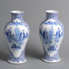 A pair of 19th century qing period blue and white porcelain vases