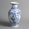 A 19th century qing dynasty blue and white porcelain vase