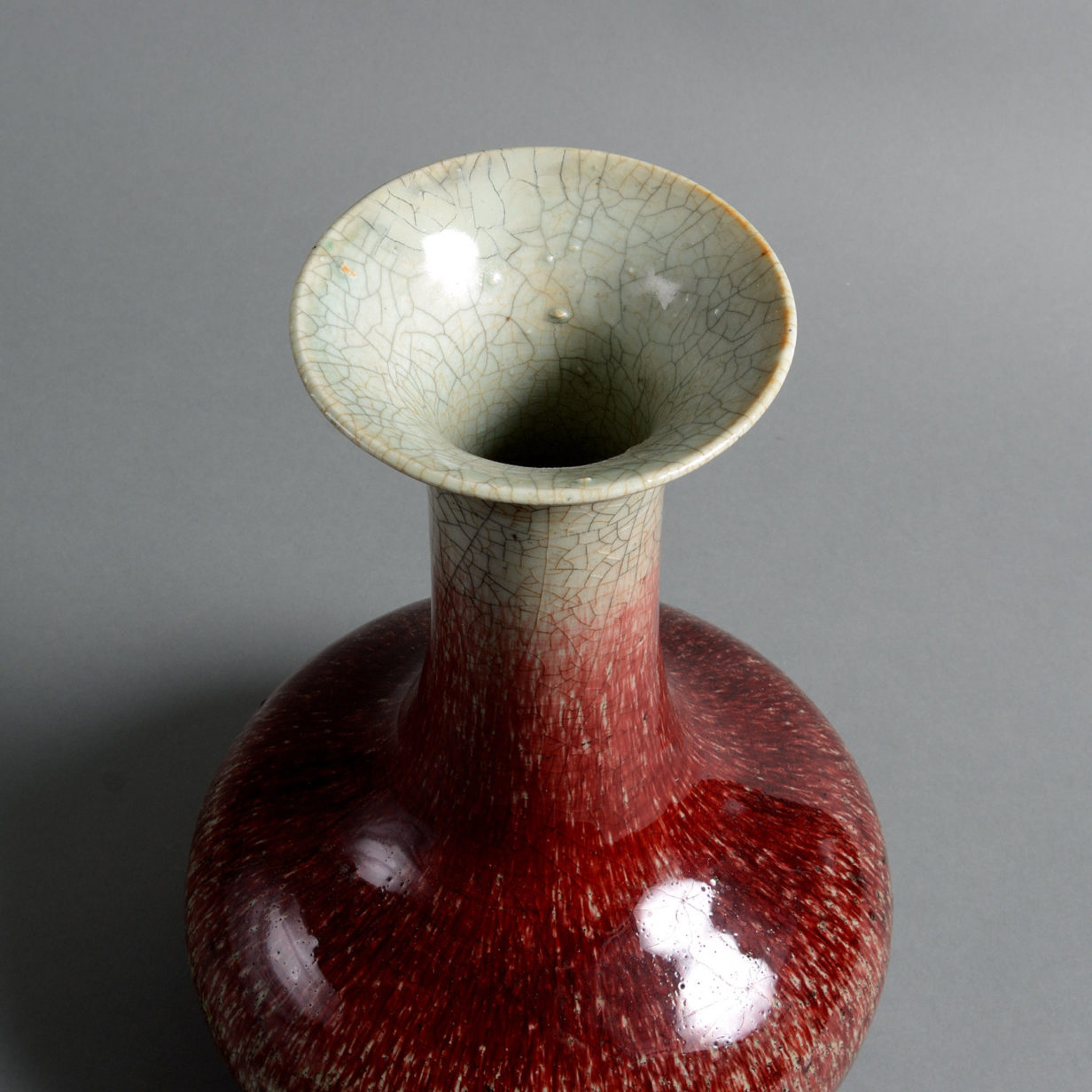 A 19th century qing dynasty sang de boeuf porcelain vase