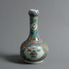 A 19th century qing dynasty famille verte bottle vase