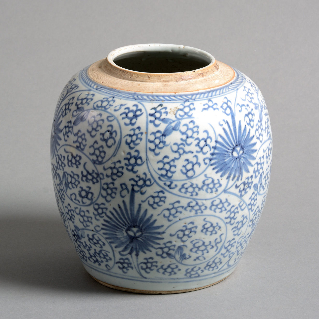 A Late 18th Century Qing Dynasty Blue & White Porcelain Jar