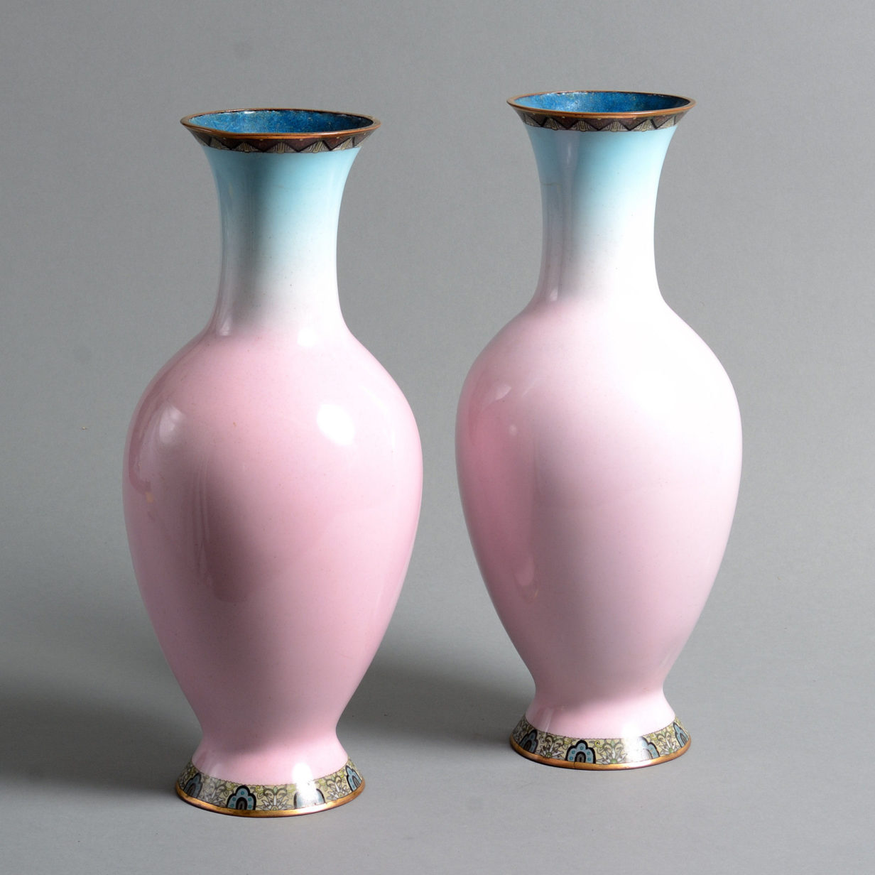 A 19th century meiji period pair of cloisonné vases