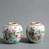 A pair of 19th century qing dynasty famille verte jars