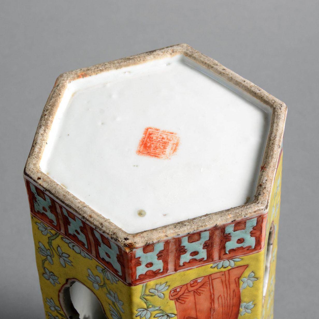 A 19th Century Qing Dynasty Yellow Glaze Porcelain Hat Stand
