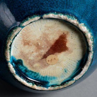 A 19th century qing dynasty turquoise glazed porcelain bottle vase
