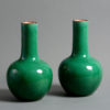 Green ground porcelain vases