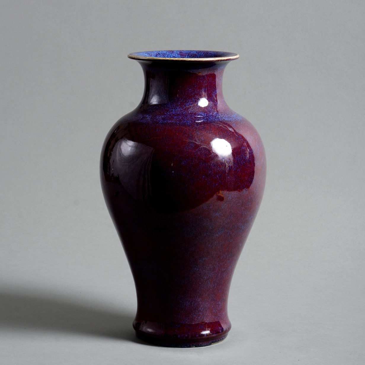 A 19th Century Qing Dynasty Sang de Boeuf or Flambé Vase