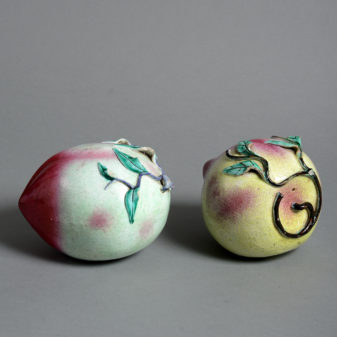 Two 19th century qing dynasty porcelain peaches