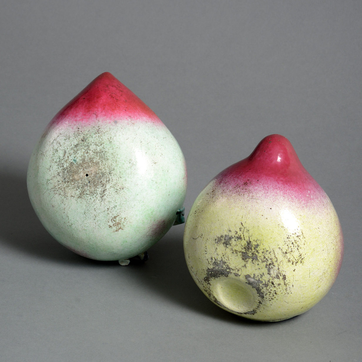 Two 19th century qing dynasty porcelain peaches