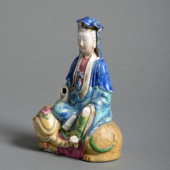 A 19th Century Qing Dynasty Guanyin Seated Upon an Elephant