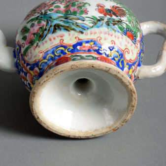 A 19th century famille rose cadogan tea pot
