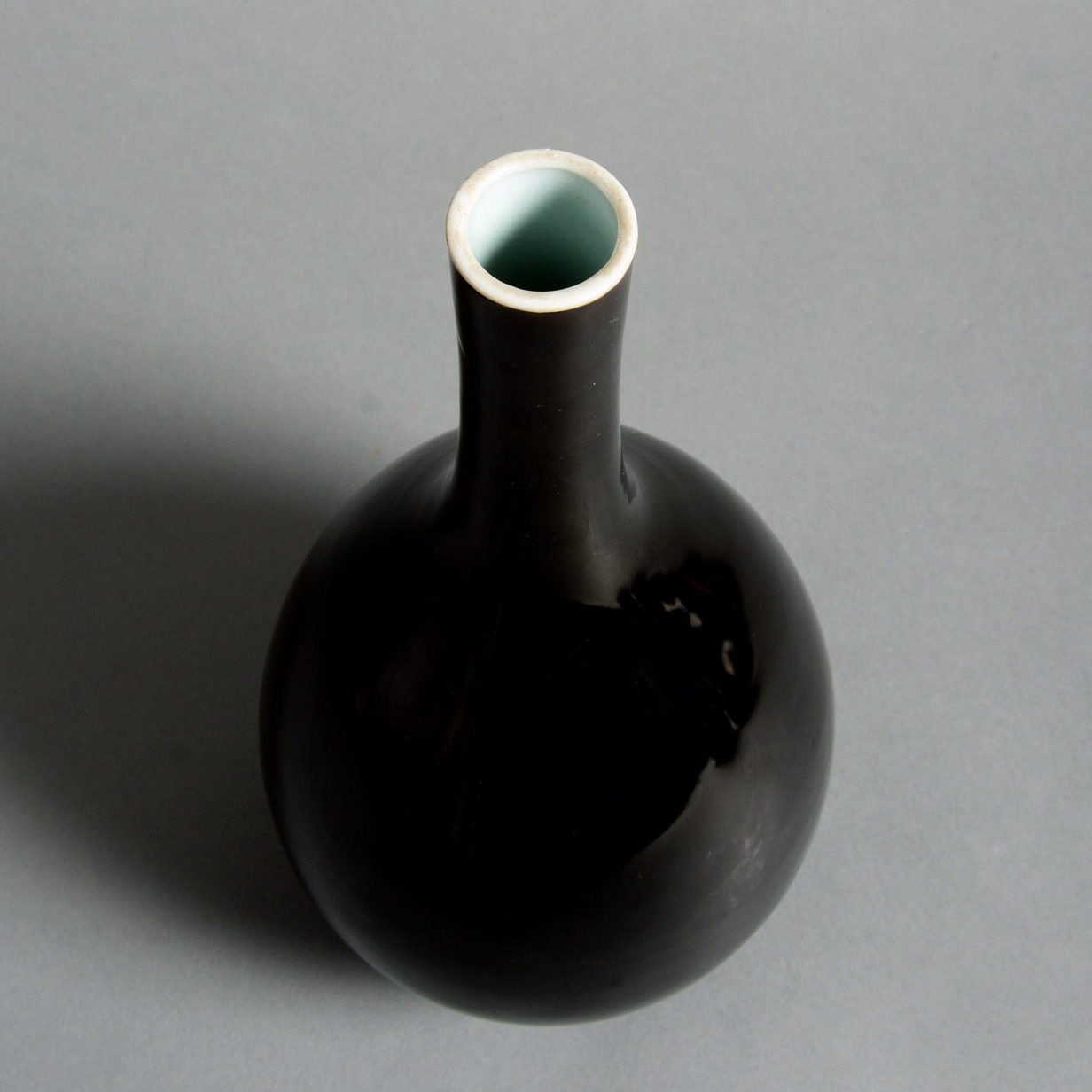 A 19th Century Black Glazed Porcelain Bottle Vase