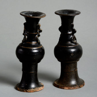 A pair of 16th century ming dynasty two handled vases