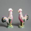A pair of 19th century famille rose cockerels