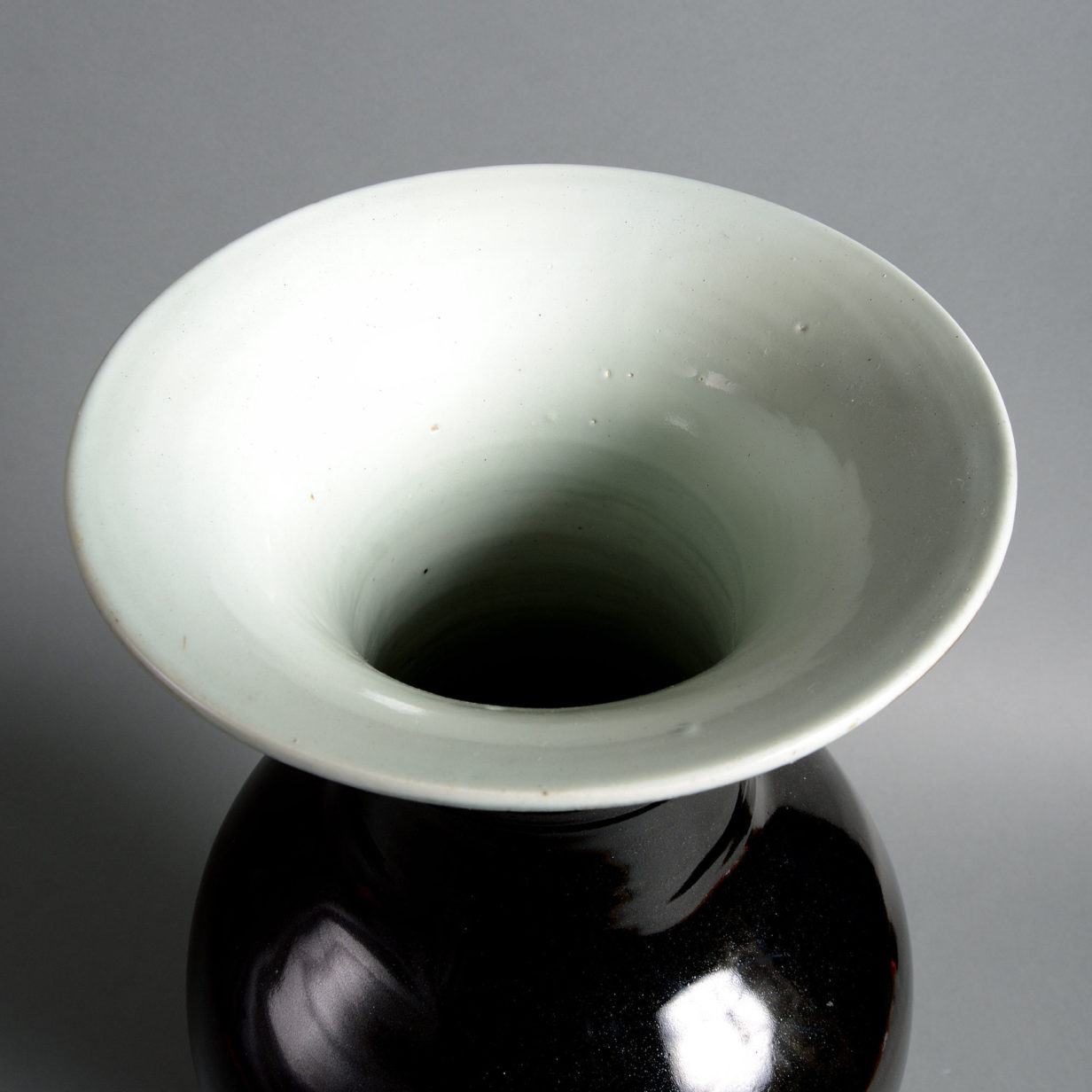 A black glazed monochrome porcelain vase