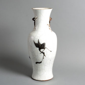 A 19th century crackleware porcelain dragon vase