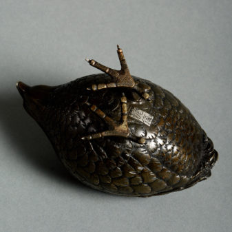 A 19th century bronze quail