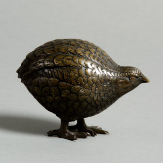 A 19th century bronze quail