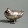 A 19th century silver gilt bronze duck