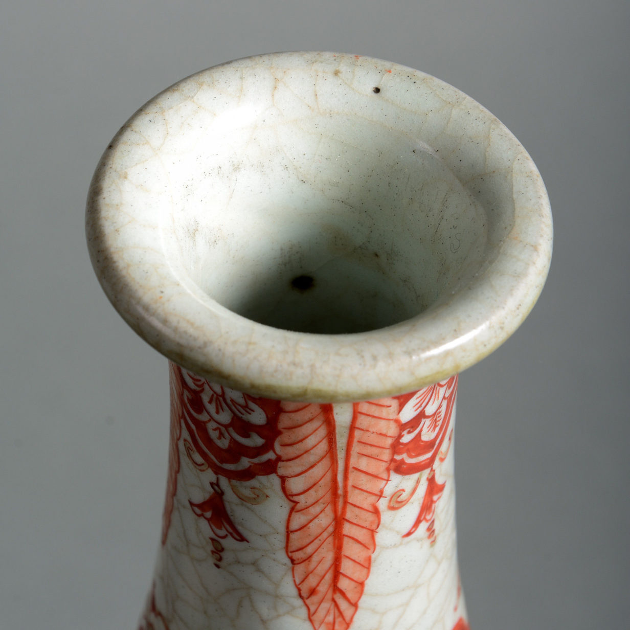 A 17th century clobbered arita porcelain bottle vase